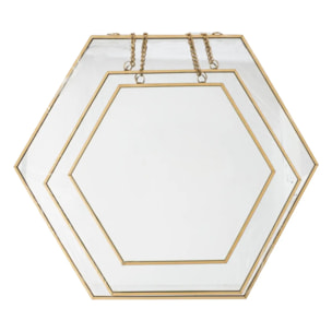 Set de 3 miroirs doré L20/25/30cm