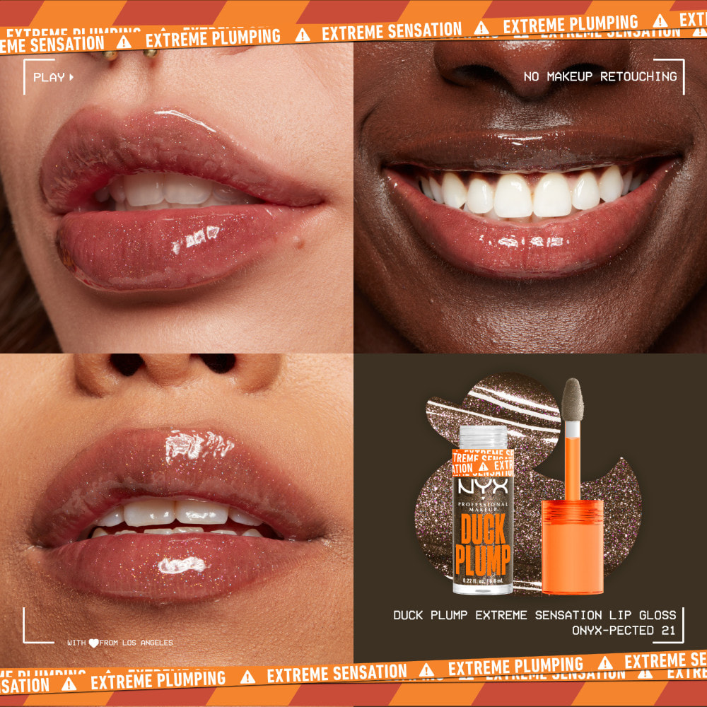 NYX Professional Makeup Gloss Duck Plump repulpant et pailleté Onyx-Pected