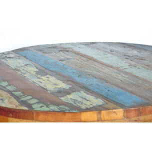 Mesa auxiliar elevable - Madera de Mango reciclada y Hierro - 90x90x75 - 100cm