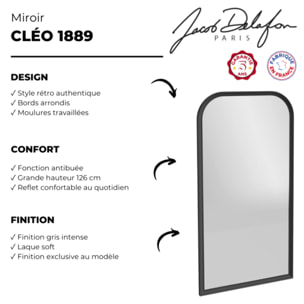 Miroir vertical salle de bain Cléo 1889 Gris Intense