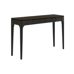 Console bois d'hévéa placage frêne 2 tiroirs ALIENOR