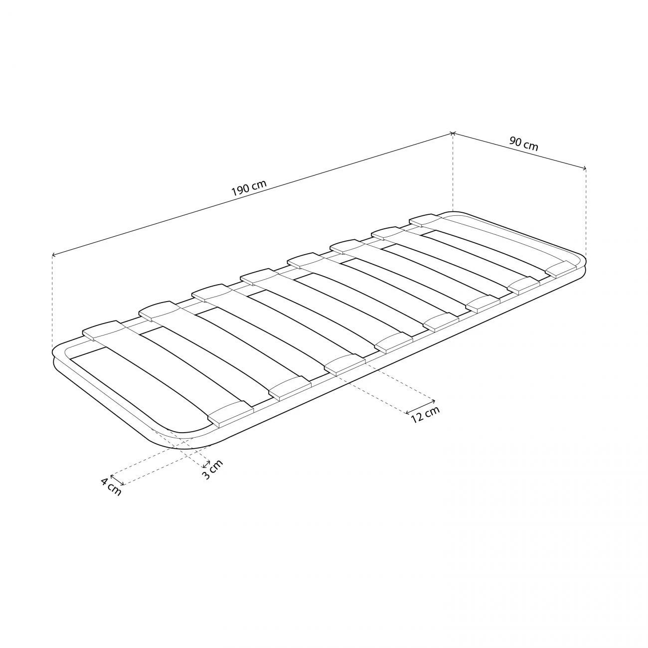 Somier láminas RX Graphite - Sin patas