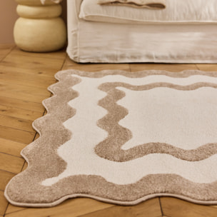 PANTONE - Tapis beige à bords festonnés TERRA DEL SOL
