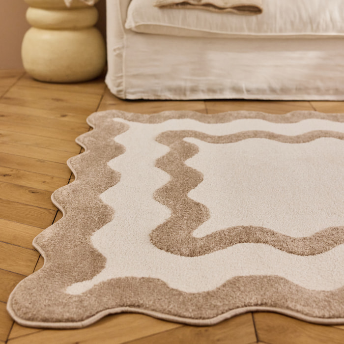 PANTONE - Tapis beige à bords festonnés TERRA DEL SOL
