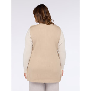 Fiorella Rubino - Gilet effetto peluche - Beige