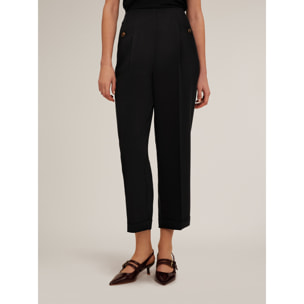 Motivi - Pantalones carrot con vuelta - Negro
