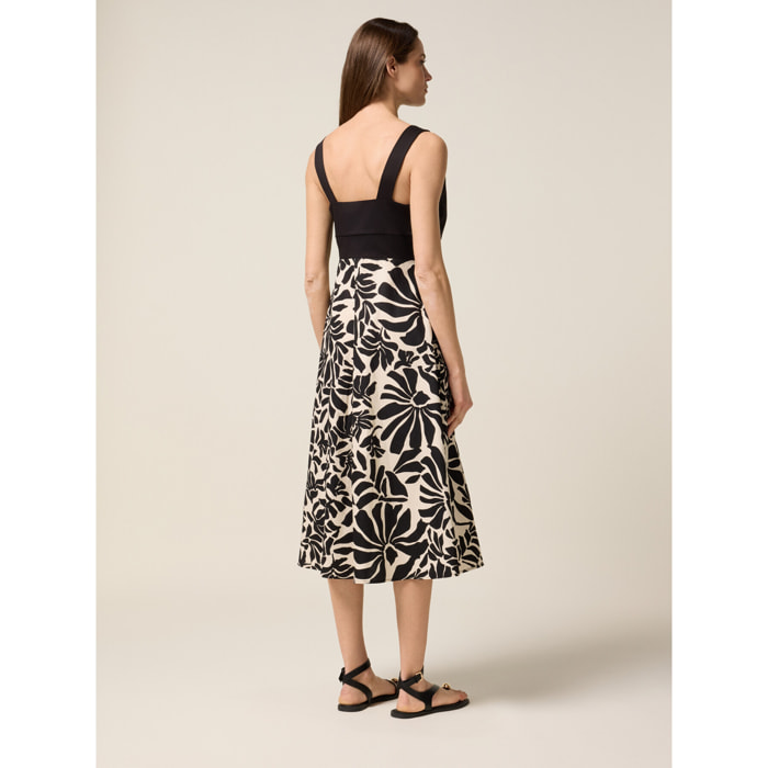 Oltre - Vestito midi combinato - Nero