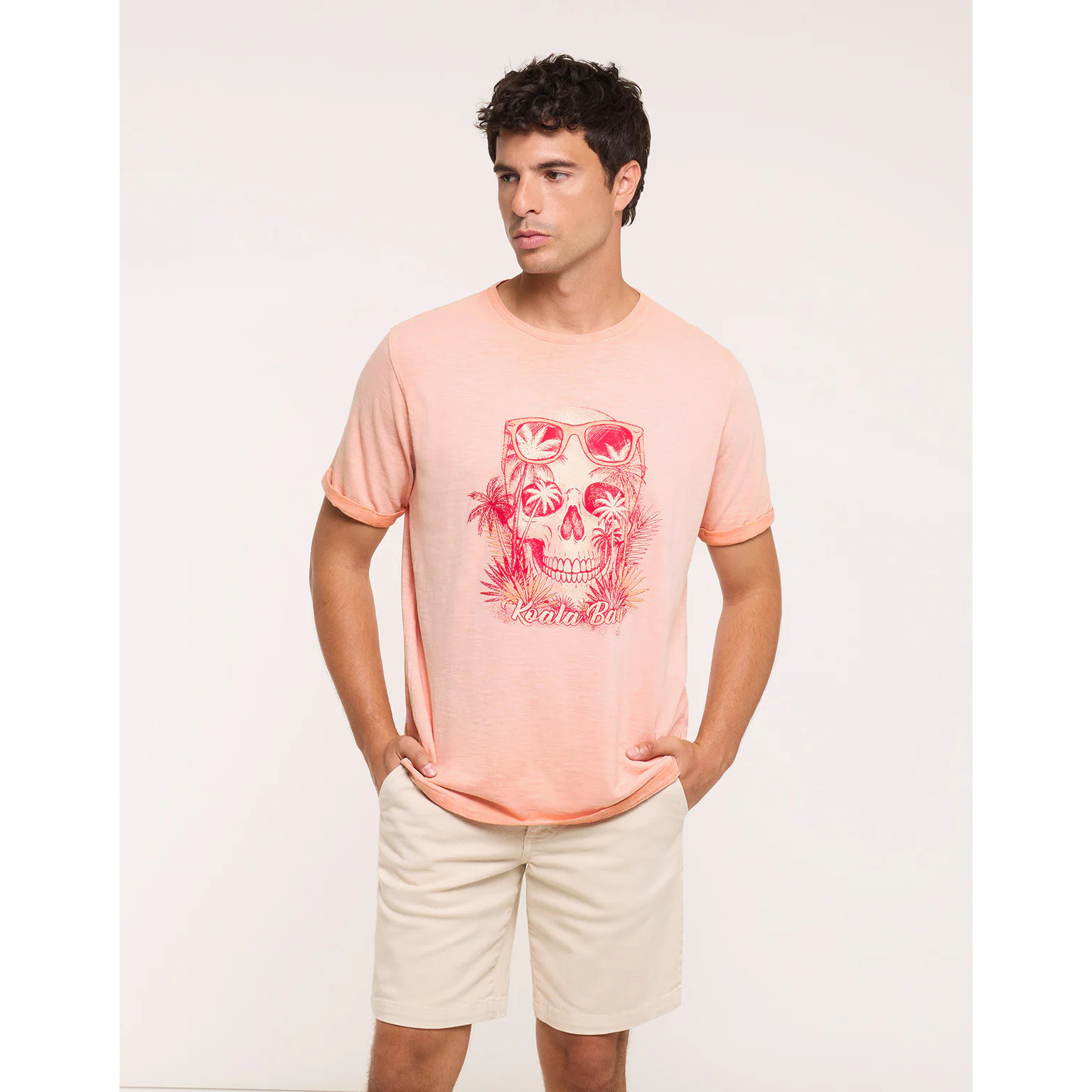 Camiseta Calavera Manga Corta Coral - Skullbay