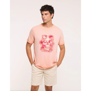 Camiseta Calavera Manga Corta Coral - Skullbay