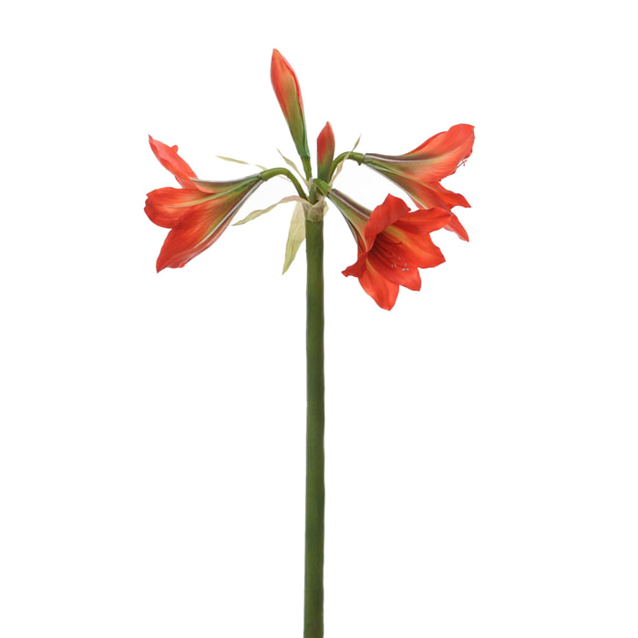 Fiore Di Amaryllis. Altezza 95 Cm - Pezzi 2 - 28X95X28cm - Colore: Arancio - Bianchi Dino - Fiori Artificiali