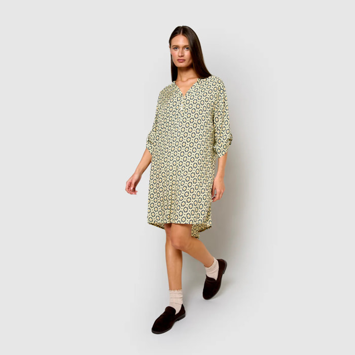 Vestido viscosa waterloo azul grisáceo
