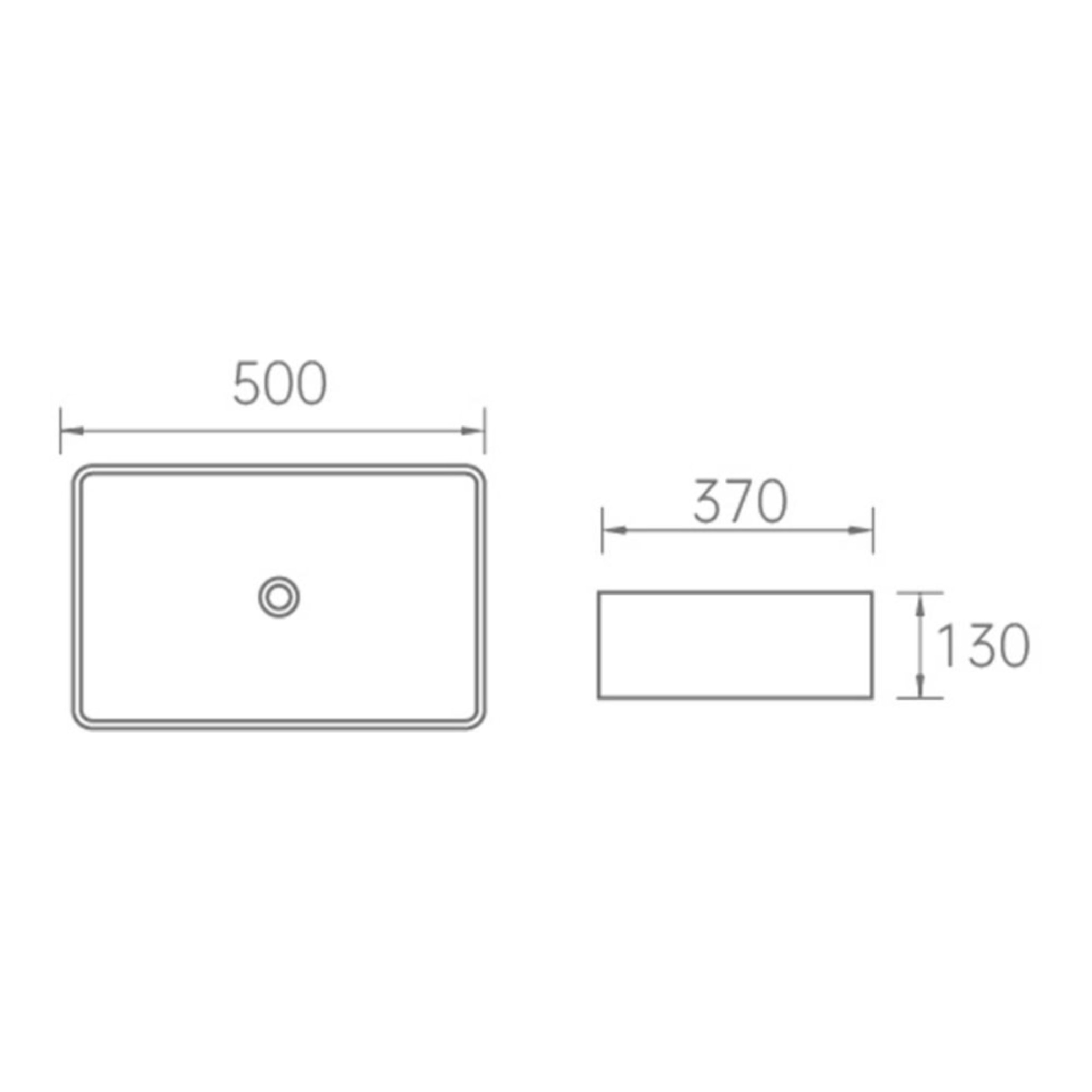 Lavabo à poser SAT Project 50x37 cm, vasque sans trou de robinet (SATUMPRO5037)