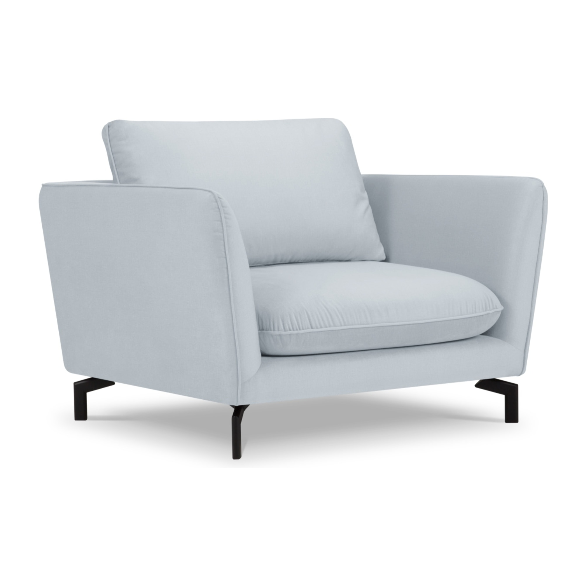 Fauteuil xl "Podium" en velours bleu clair