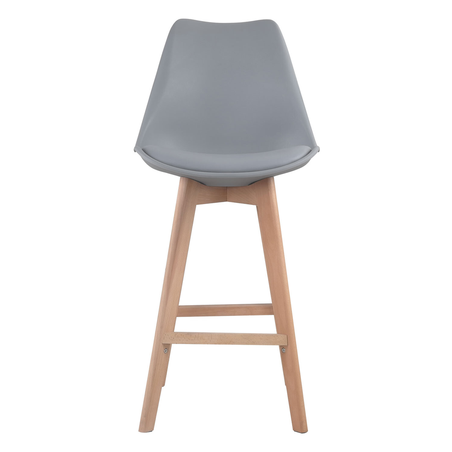 Lot de 2 tabourets scandinaves SVEN gris avec coussin