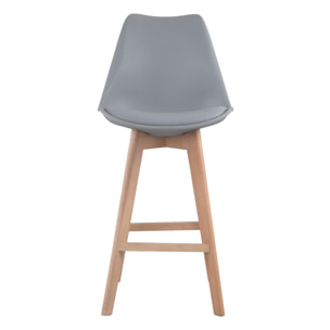 Lot de 2 tabourets scandinaves SVEN gris avec coussin