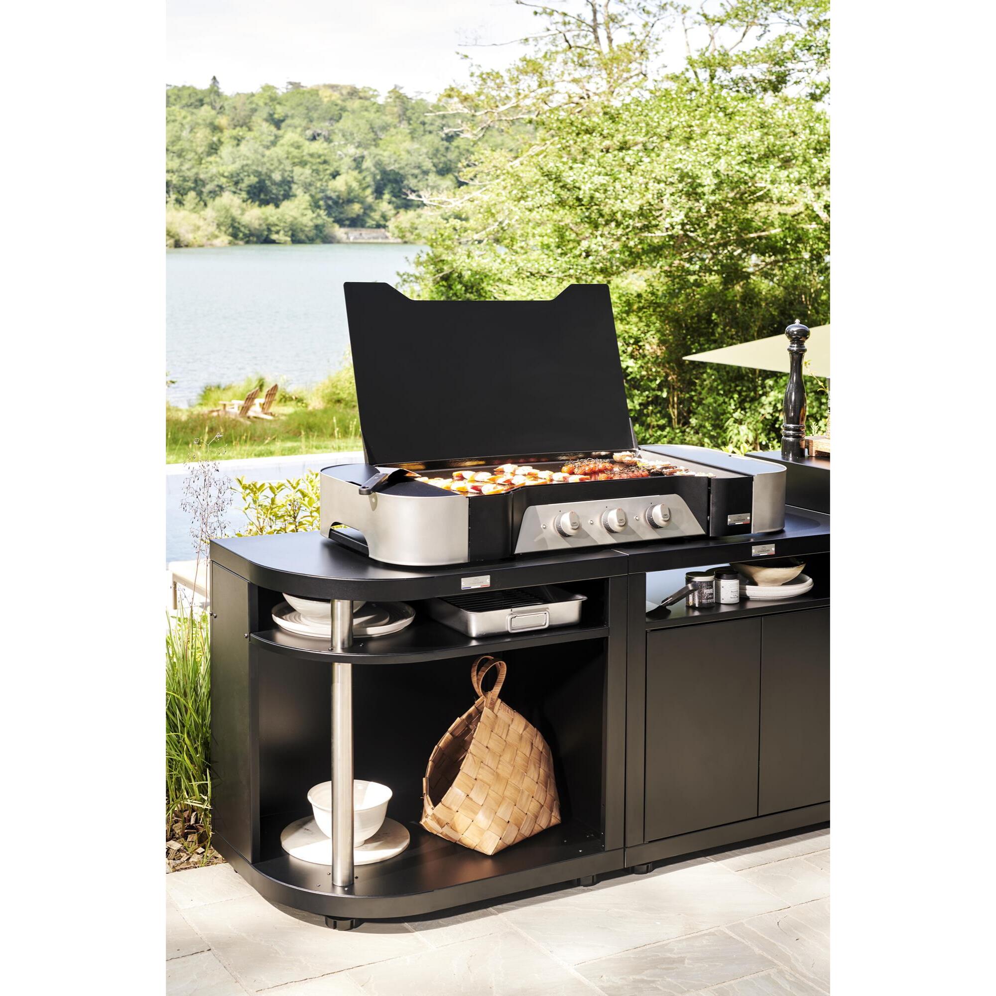MEUBLE CUISSON ARRONDI GAUCHE, 80X55 CM NOIR - LE MARQUIER