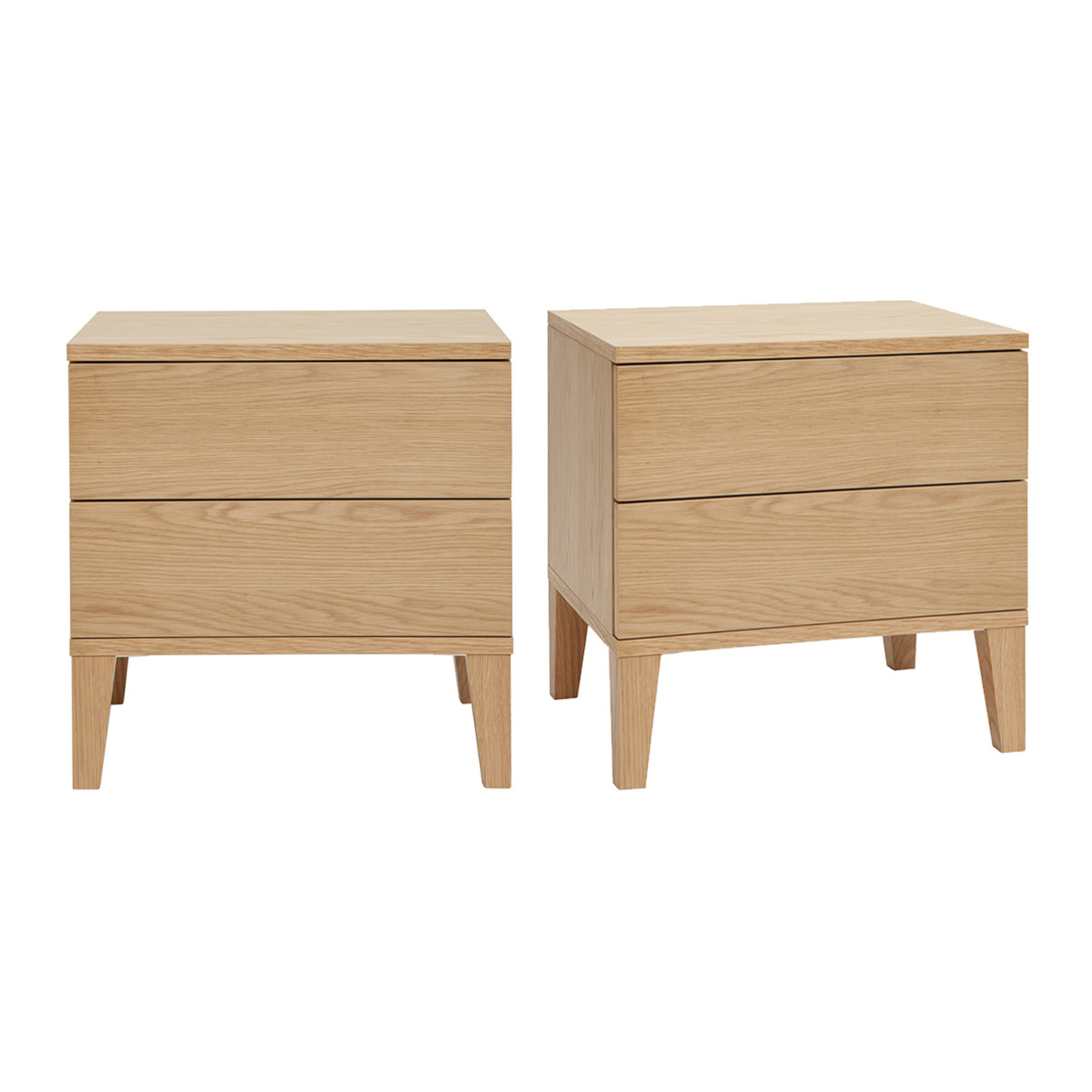 Tables de chevet avec rangements 2 tiroirs scandinave bois clair chêne (lot de 2) FREDDY
