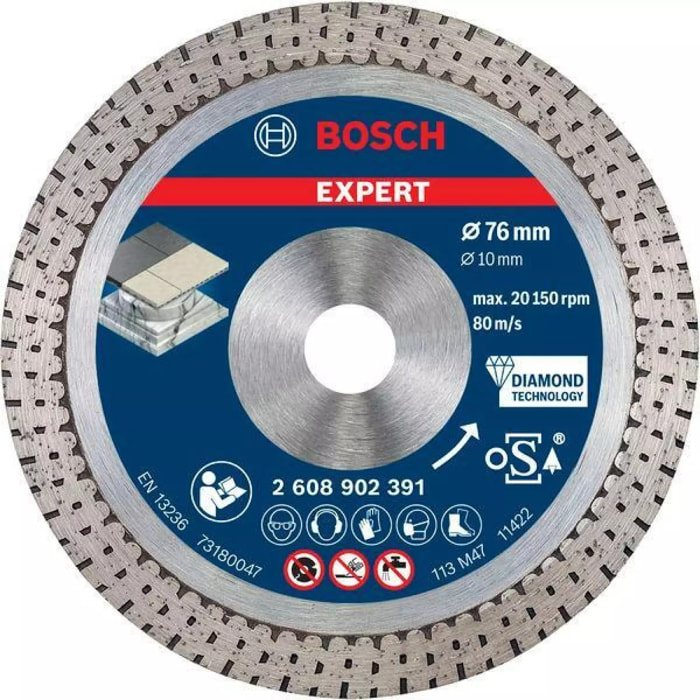 Disque diamant hard ceramic expert 76x1,9x10mm - BOSCH - 2608902391