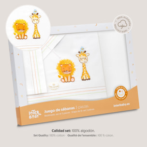 Triptico Minicuna Leon Jirafa Pajarito Blanco