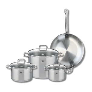 Set de 1 Poêle de cuisson 32 cm et 3 faitouts 16, 20 et 26 cm Elo Profi Citrin