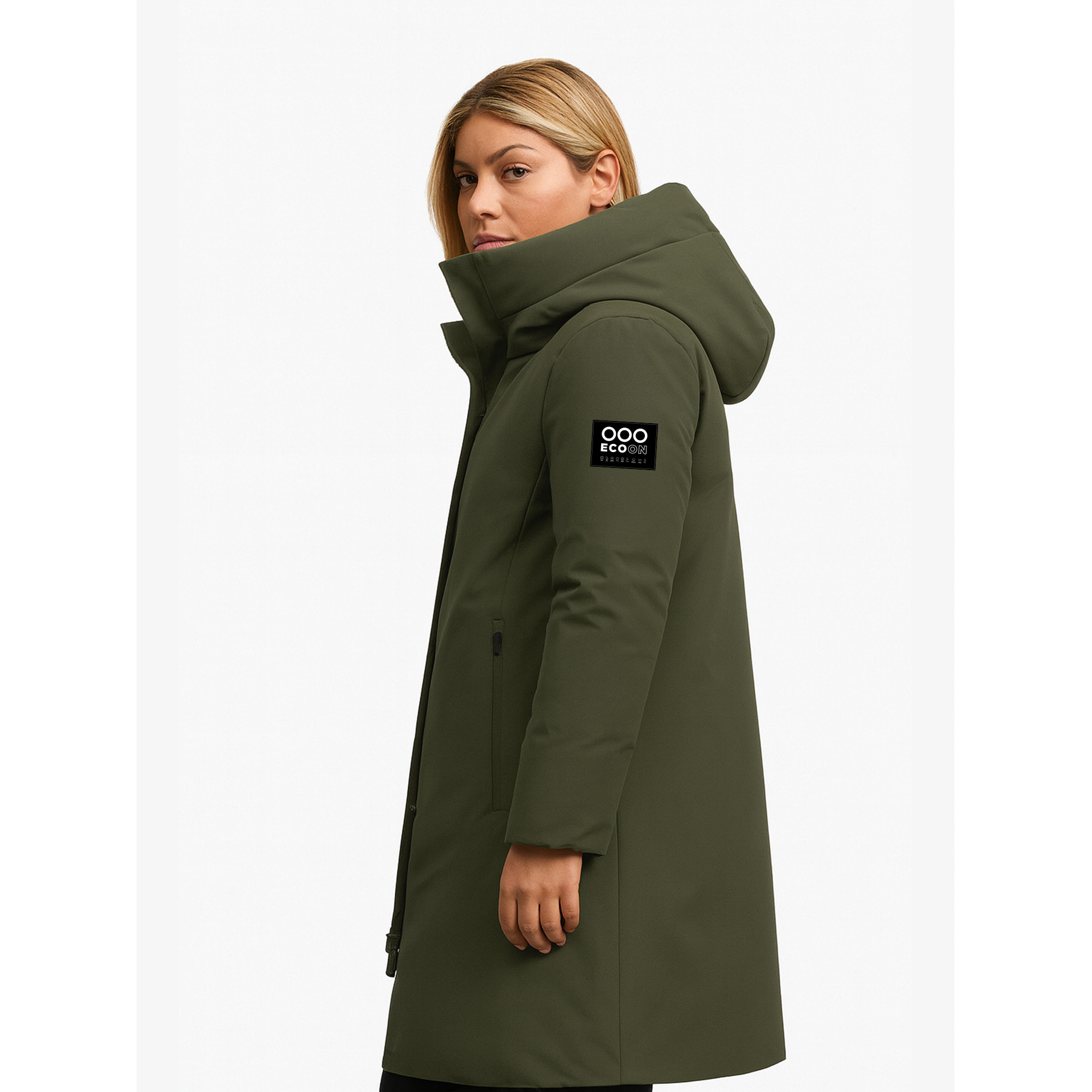 Abrigo para mujer ECOON Bayona Long jacket - Khaki