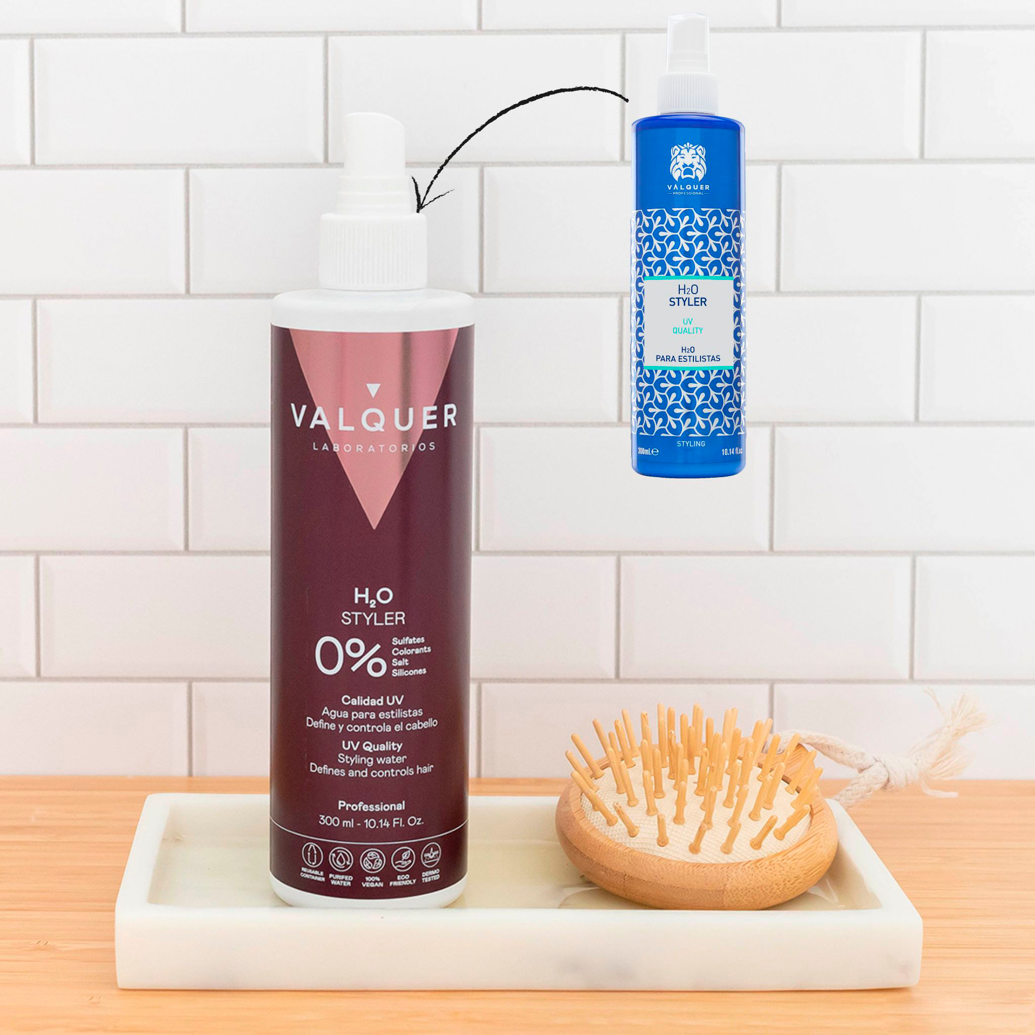 Valquer H2O Agua para estilistas calidad UV Agua de peinado - 300 ml