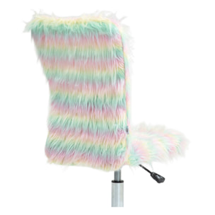 Silla de Oficina Giratoria Silla de Escritorio sin Brazos con Altura Ajustable Tapizado en Felpa y Respaldo Alto Silla de Estudio Carga 120 kg Multicolor