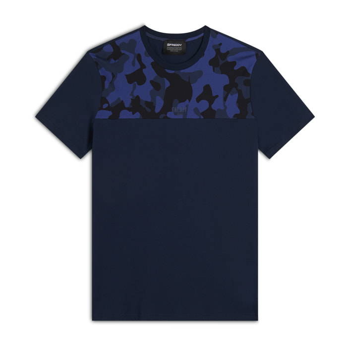 T-shirt con Inserto Camouflage