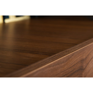 Élément mural TV horizontal finition bois foncé noyer L137.5 cm ETERNEL