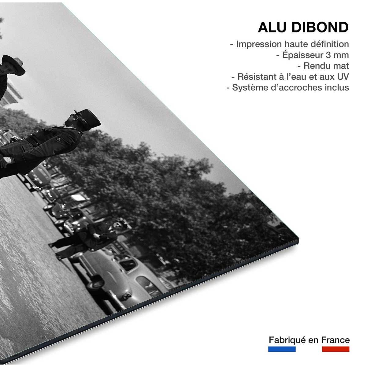 Tableau noir et blanc Insolite - Champs Elysée Tableau alu Dibond