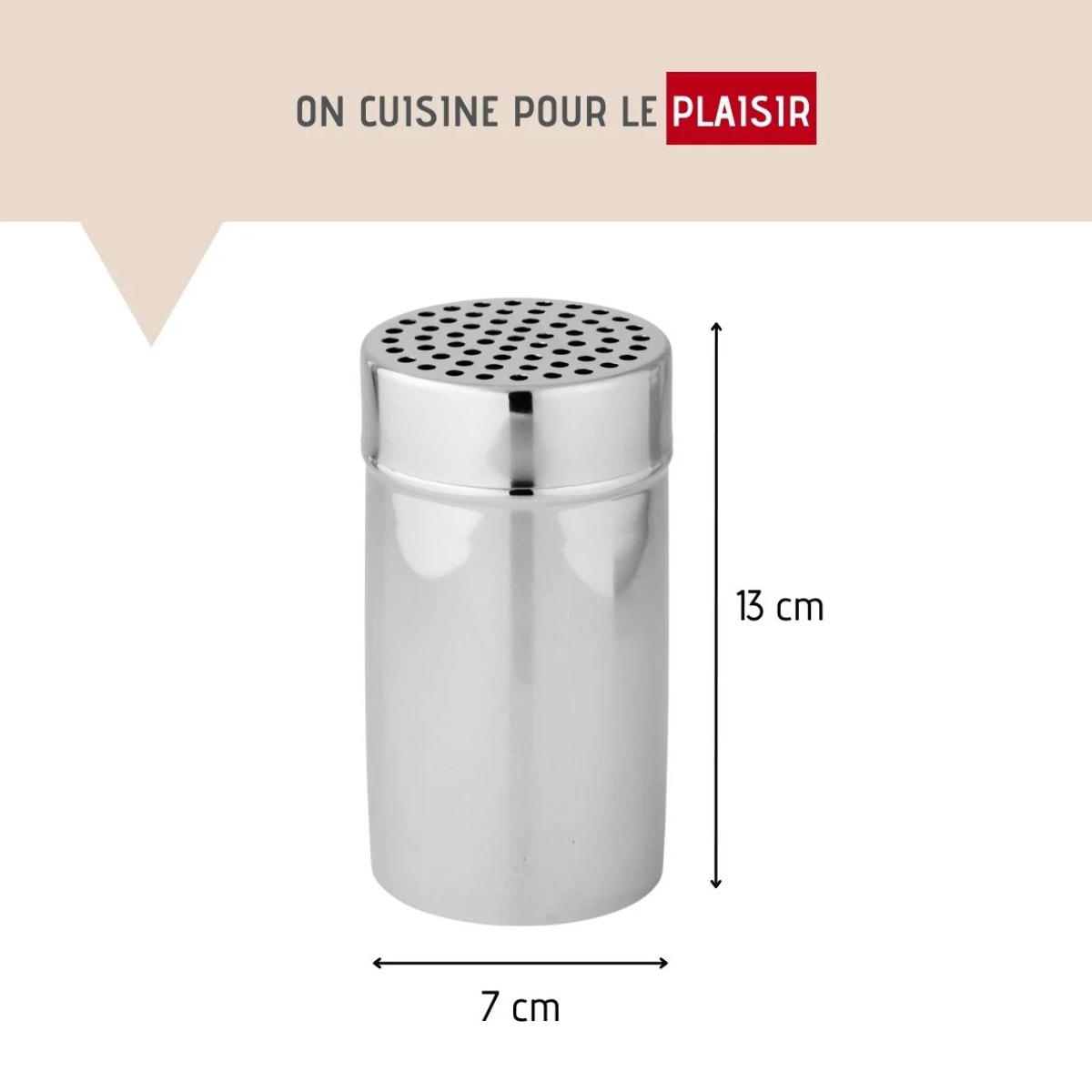 Saupoudreuse à sucre glace et cacao en acier inoxydable avec couvercle 13 cm Fackelmann Divers
