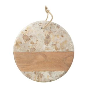 J-Line planche à fromage Ronde Marbre - pierre - beige/naturel