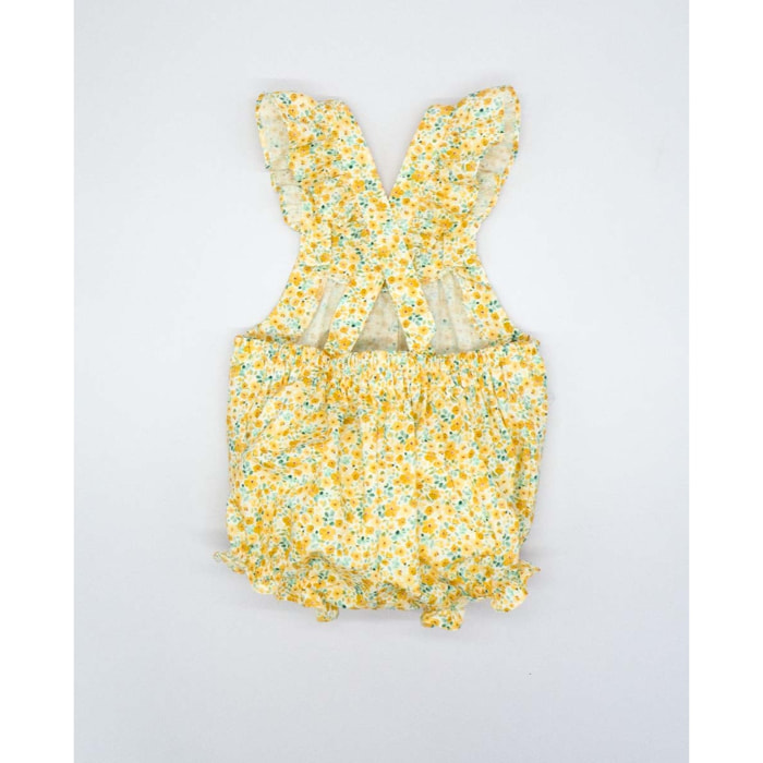 PETO CORTO CON VOLANTE DE FLORES AMARILLO