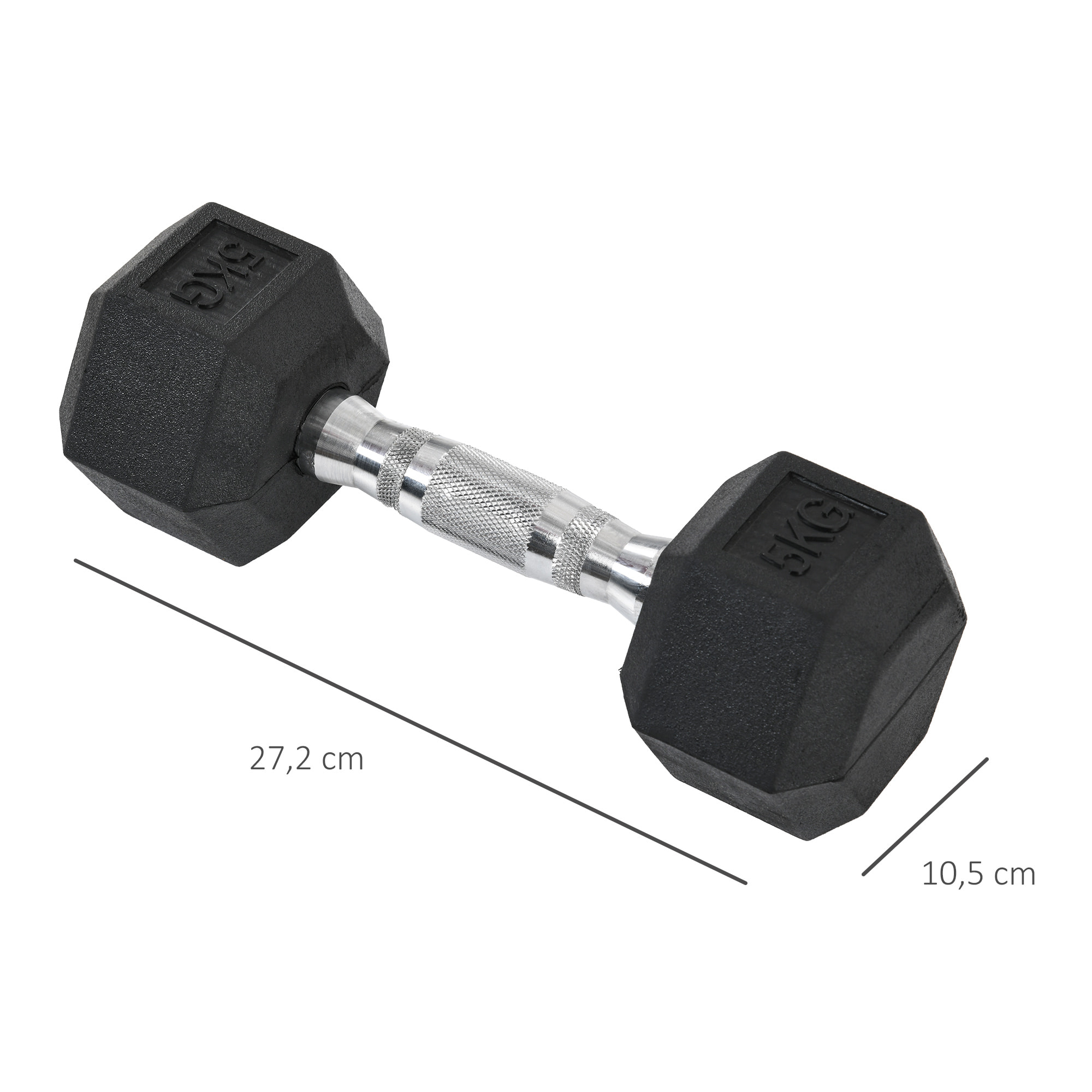 Juego de Mancuernas Hexagonales 2 x 5 kg Juego de Pesas con Barras de Conexión Kit de Entrenamiento de Fitness para Gimnasio en Casa