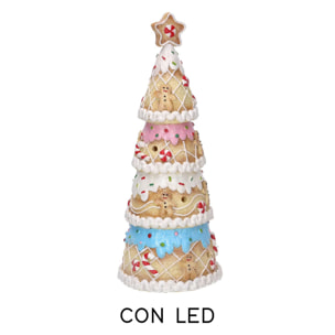Albero in resina candy rosa con led cm11x11h27,5