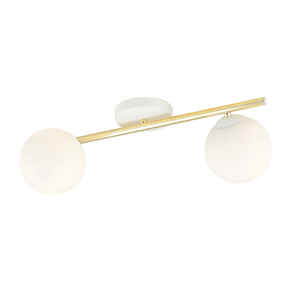 Lampada a sospensione SPLENDI in acciaio oro e vetro bianco