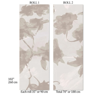 Carta da Parati Floreale Astratta in Tonalità Beige