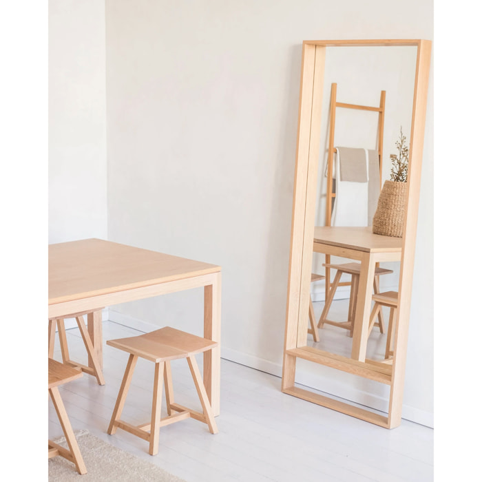 Miroir effet bois massif ton naturel en différentes tailles