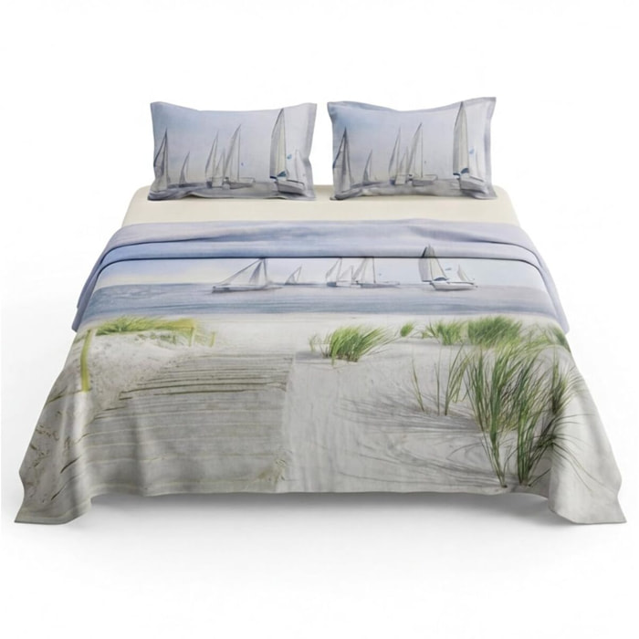 Set completo letto matrimoniale 100% cotone, 180x200 cm, con Stampa Digitale di Alta Qualità, Intrecci