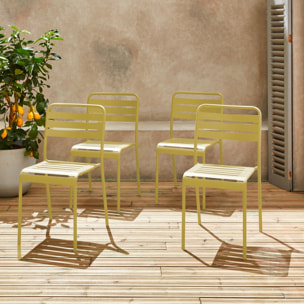 Chaise de jardin acier (lot de 4) AMÉLIA