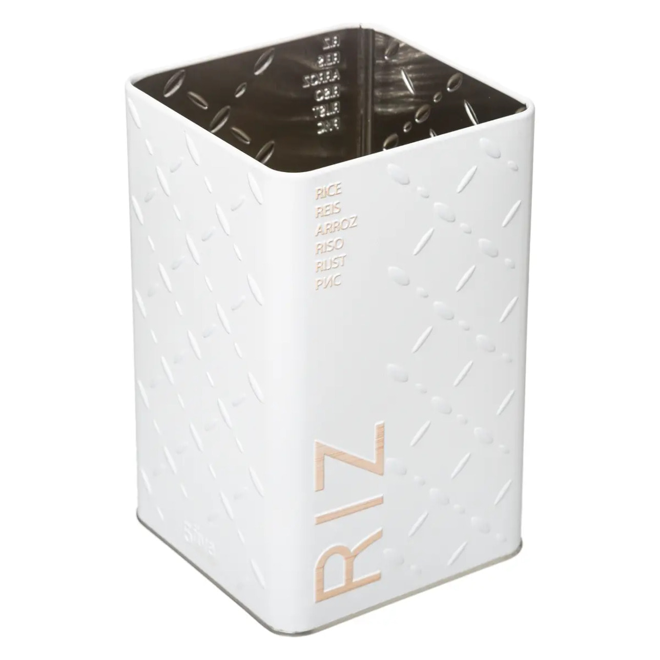 Boîte à riz en métal "Scandinave Nature" blanc
