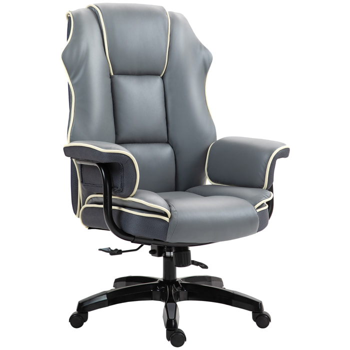 Fauteuil de bureau gamer ergonomique grand confort - 76L x 80l x 118-124H cm - gris