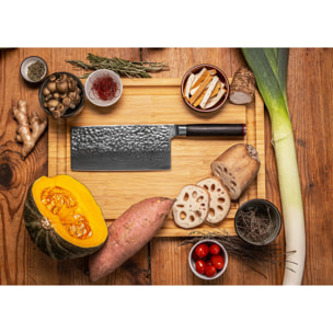 Mannaia martellata | acciaio damasco | L: 19 cm