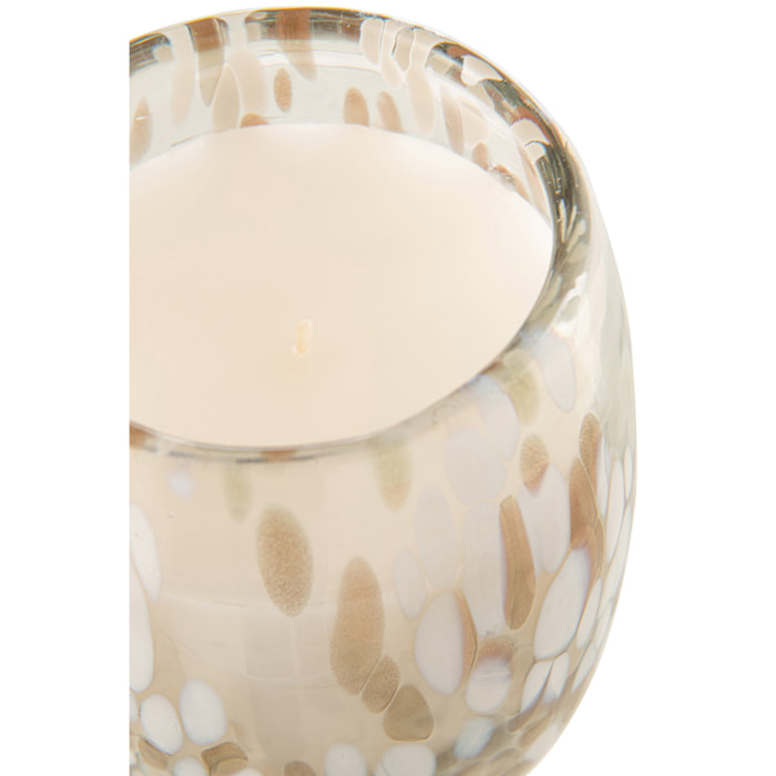 J-Line bougie parfumée Mia - Osmanthus & Suede - verre - blanc/mix - small - 90H