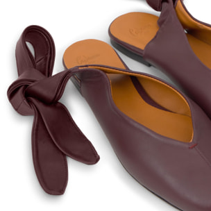 Bailarina plana Sybil en napa con cierre de cintas