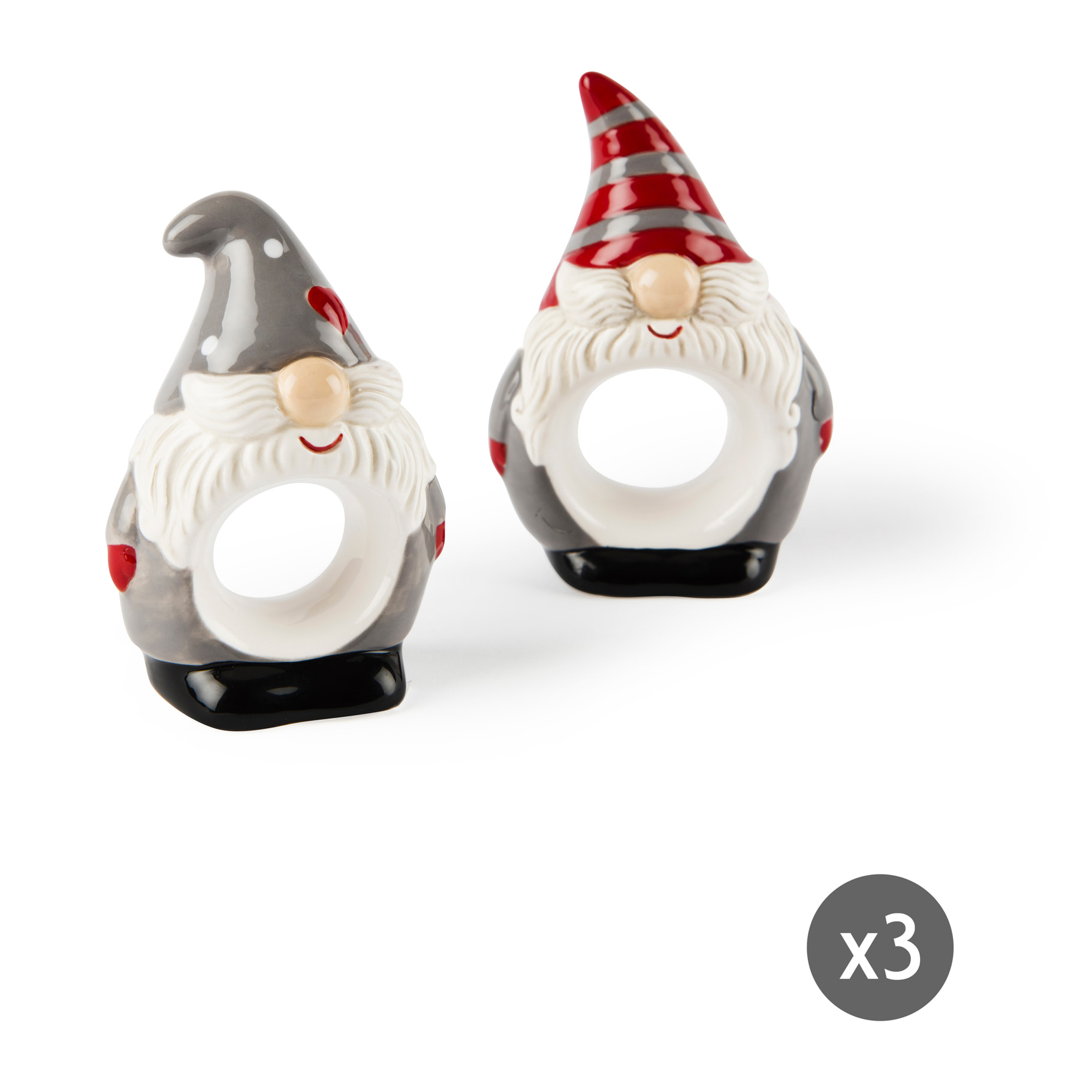 Set de 6 ronds de serviette Excelsa – Gnomo, Céramique multicolore