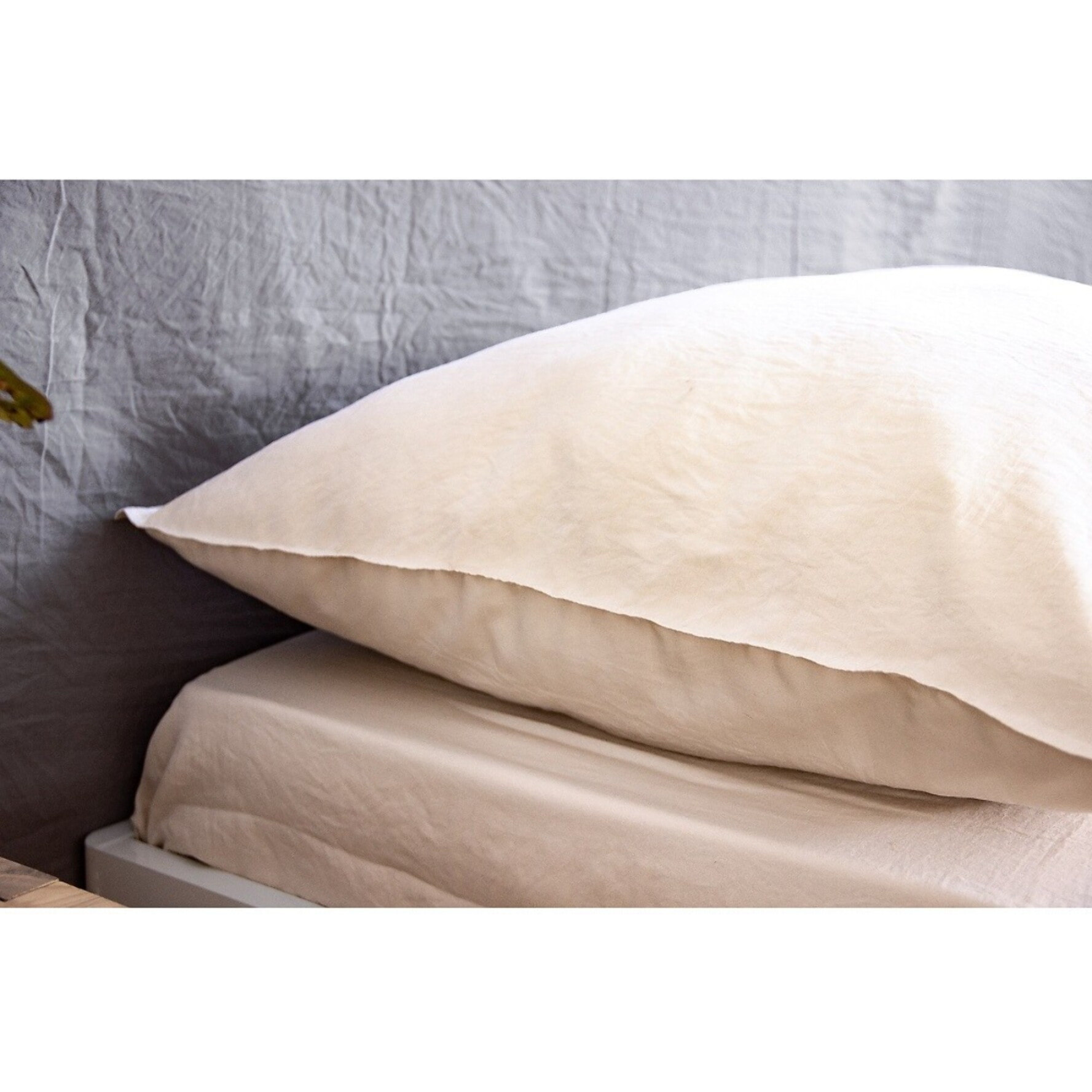 Drap Housse Microfibre Lavee - Bonnet 28cm Beige Sable