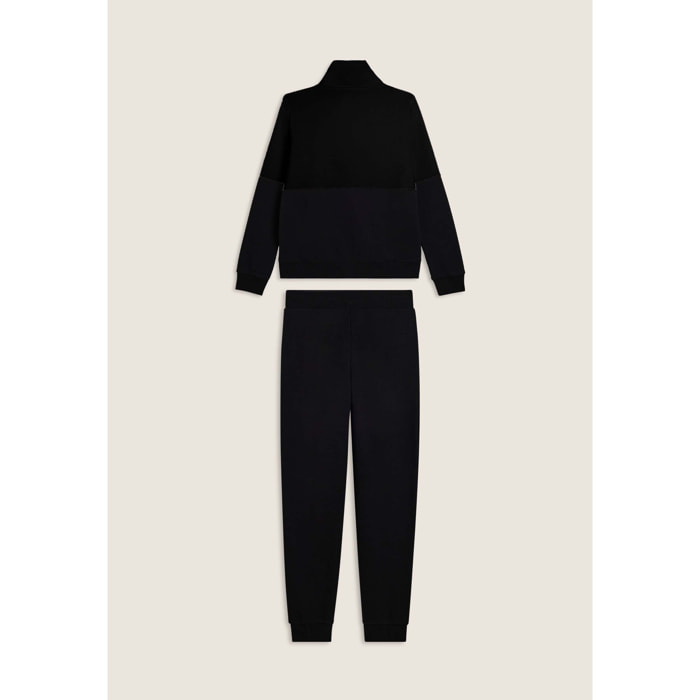 Tuta con zip e collo alto decorata da inserti animalier