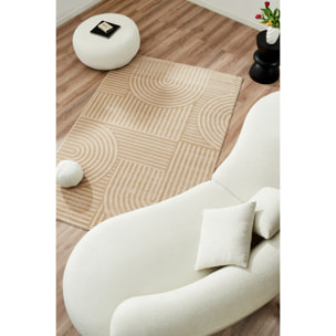 BIANCA - Tapis motif en relief beige