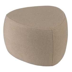 LEOPOLD - Pouf forme galet n°2 en tissu effet velours beige foncé